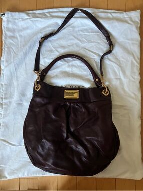 Marc by Marc Jacobs Deep Plum Pebbled Leather Shoulder Hobo